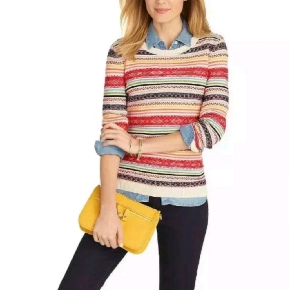 Talbots Fair Isle Breton Wool Sweater Size 2X